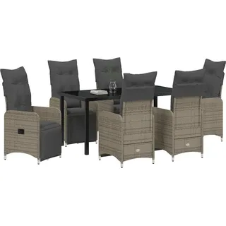 vidaXL Garten Essgruppe 7 pcs Beige Poly-Rattan - Beige