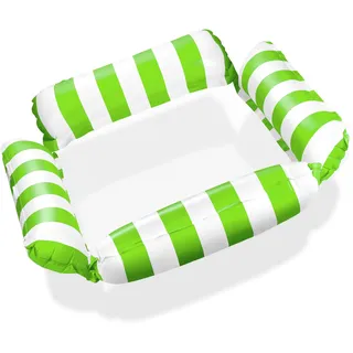 Balinco – Aufblasbare Wasserhängematte Schwimmsessel mit 4 Luftkammern & Nylon Netz für Pool – Floatie Luftmatratze Wassermatratze Relaxliege für Erwachsene & Kinder – Sommer Poolzubehör (Grün)