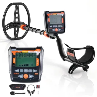 Vevor Metalldetektor 254 mm, Profi Metallsuchgerät mit 5 Modi, IP68 wasserdicht, zur Goldsuche