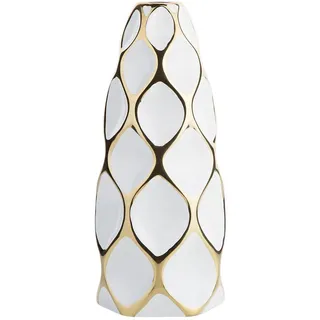 Beliani Blumenvase Steinzeug weiß Avila , Weiß , Mode , 36 cm , Dekoration, Vasen, Keramikvasen