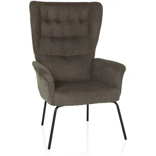 hjh living Ohrensessel HAVENIO Polyester 71 x 110 x 71 cm Dunkelgrau