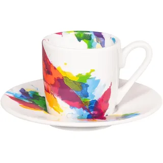 tea4chill Könitz Espresso Tasse Colour Flow. Kaffeetasse 65ml aus Porzellan. Espressotasse modern, bunt