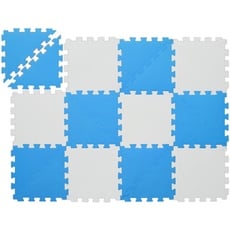 Bild Puzzlematte, 12-teilige Spielmatte, schadstofffrei, Eva Schaumstoff, Kinderzimmer, 114 x 86 cm, blau/weiß