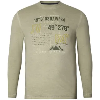 Langarm-Poloshirt JAN VANDERSTORM "Langarmshirt JASIR", Herren, Gr. 7XL, grün (oliv), Obermaterial: 100% Baumwolle CO., Shirts Langarm-Poloshirt