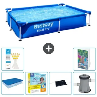 Bestway Steel Pro Rechteckig - 221x150x43 cm - 7-teilig S60 - Blau