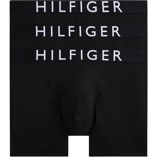 Tommy Hilfiger Herren, 3er Pack Boxershorts Briefs mit Logobund, schwarz, (Black/Black/Black), XXL