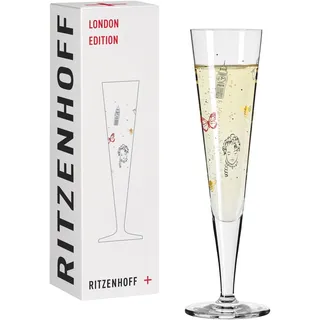 Ritzenhoff & Breker RITZENHOFF Champagnerglas CHAMPUS London Edition - Champusflöte Designerstück, bunt - Made in Germany