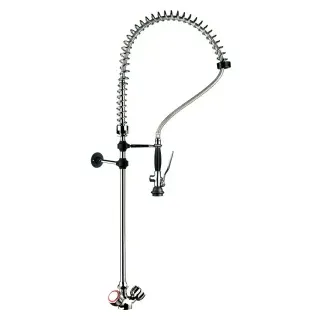 Monolith Mischbatterie mit Brausekopf, Edelstahl, Hochwertige Spültischarmatur zur Einlochmontage und mit Spiralfeder, 1 Stück