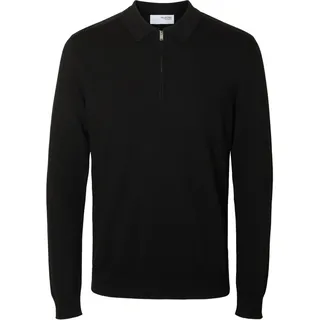 SELECTED HOMME Male Langarm-Poloshirt Strick