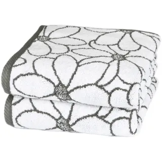 Ross Blütenfond Handtuch 50 x 100 cm schwarz-weiß