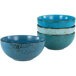 CreaTable 23431, Nature Collection Aqua - Buddhabowl, Bowl-Set aus Steinzeug, spülmaschinen- und mikrowellengeeignet, Qualitätsproduktion