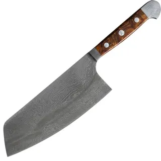 GÜDE Solingen - China Kochmesser Damaststahl geschmiedet, 16 cm, Wüsteneisenholz, F.GÜDE, Handmade Germany