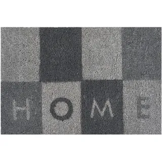 Andiamo Fußmatte Kokos Home", blau (graublau), B:40cm H:17mm L:60cm, Kokos, Teppiche, Fußmatte, Schmutzfangmatte, mit Spruch, In- und Outdoor geeignet