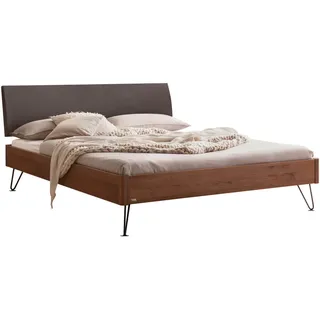 Hasena Bett , Anthrazit, Nussbaumfarben, Dunkelgrau , Metall , Nussbaum , massiv , Höhe ca. 22 cm , 140x200 cm , in verschiedenen Holzarten erhältlich, in verschiedenen Größen erhältlich , Holzmöbel, Holzbetten, Sonstige Holzbetten