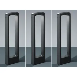 LED Sockelleuchten in Anthrazit 50cm - 3er Set Wegeleuchten Terrassenbeleuchtung