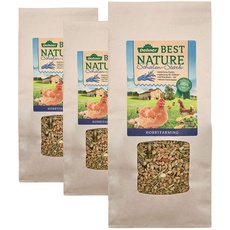 Dehner Best Nature Hühner- und Wachtelfutter, Schalen-Stark, 3 x 1 kg (3 kg)