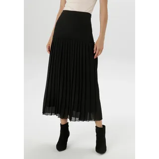 Aniston SELECTED Plisseerock aus edlem Chiffon - NEUE KOLLEKTION, schwarz