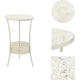 vidaXL Bistrotisch Vintage-Stil Rund Metall 40 x 70 cm Weiß - Esstische - Weiß