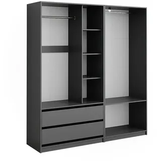 Vicco Kleiderschrank Elmo, Anthrazit 100 x 200 cm Set mit 2 Teile