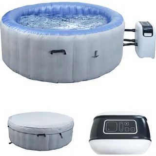 Whirlpool HWC-N97, 5 Personen, In-/Outdoor heizbar aufblasbar Pumpe PVC laminiert, rund Ø 198cm, gra