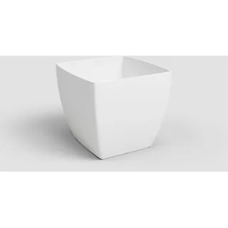 Artevasi Siena Pot, Quadratischer Blumentopf mit Matt-Finish, Kunststoff 100% recycelbar, 20cm, Farbe Weiß