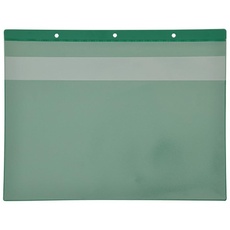 Kennzeichnungstaschen selbstklebend, A4 quer, grün,Öffnung: Längsseite, mit Klappe, 2 Klebestreifen, 25 Stück