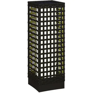 Outsunny Solarleuchte Rattan 15,5 x 15,5 x 46 cm 1 Stück Schwarz