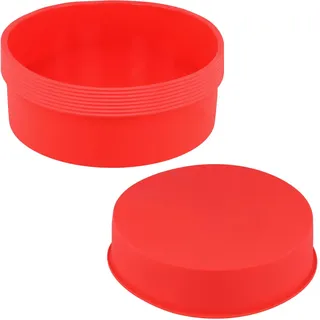 SYUTBOU 8 Stück Silikon Backform Rund, 21,5 x 5,5 cm Rot Silikon Kuchenform für Backen, Silikonbackform Springform für Torten, Desserts