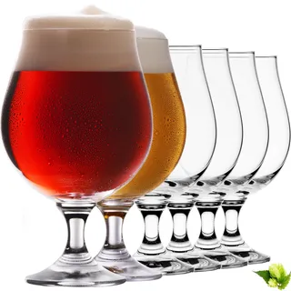 IMPERIAL glass Bierpokale 500ml (max. 650ml) Set 6-Teilig Biergläser aus Crystalline Glas 0,5L Biertulpen Spülmaschinenfest