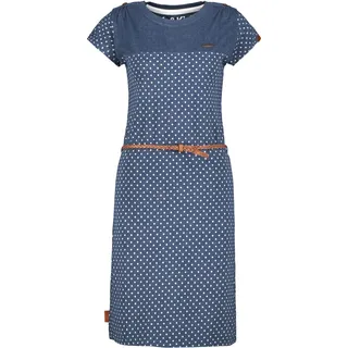 Blusenkleid ALIFE & KICKIN, Damen, Gr. XS, Normalgrößen, blau (marine melange), 60% Baumwolle, 40% Polyester, Rundhals, Kleider Blusenkleid