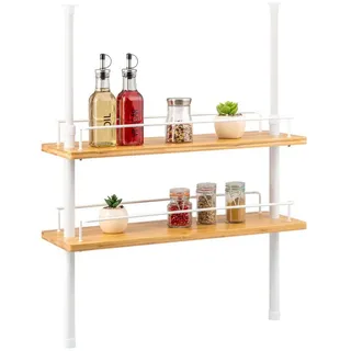 bremermann Teleskopgewürzregal, 2 Regale, Bambus weiß