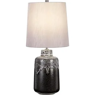 Elstead Lighting Woolwich Tischleuchte Graphit strukturiert und weiß glasiert Silber