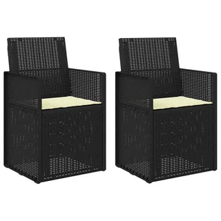 vidaXL Garten Esszimmerstühle 2 pcs Anthrazit und Creme PP - Grau