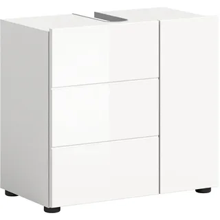 xonox.home Waschbeckenunterschrank Vira 60 x 57 x 34 cm Weiß Hochglanz