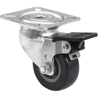 Roadinger Roadinger, Lenkrolle 50mm grau mit Bremse