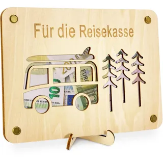 TAKULA Reisekasse Geschenk - Wohnmobil Spardose, Reisekasse Spardose Urlaubskasse, Geschenk für Reisende Geschenk für Weltreise|Karawane