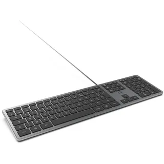 MOBILITY LAB PC-Tastatur, ultradünn, kabelgebunden, Space Grey – USB-Anschluss, Französisch, AZERTY