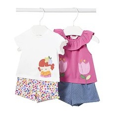 MAYORAL Baby Set 4-teilig T-Shirts und Shorts weiss | 56