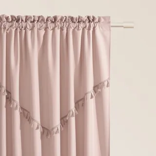 room99 Vorhang mit Kräuselband Chloe 140 x 260 cm Breite x Höhe Schiebegardinen Modern Curtain Wohnzimmer Schlafzimmer Puderrosa, 1 Stück