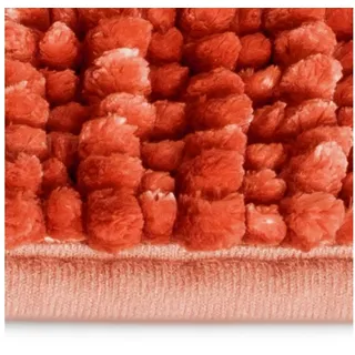 Karat Badematte Coral Chenille-Struktur | Hautfreundlicher Badezimmerteppich | Melone Pink 50 x 80 cm