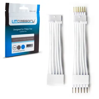 Litcessory Controller auf 6-Pol Adapter für Philips Hue Lightstrip Plus (Abnehmbare Version, Weiß - STANDARD 6-POLIG V3 / WiZ Lightstrip)