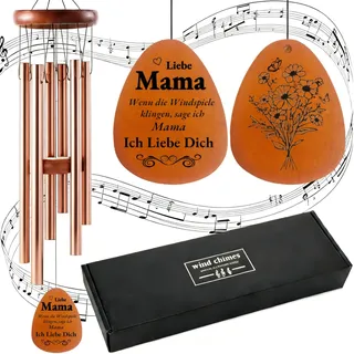 Muttertagsgeschenk Geschenk für Mama Windspiele aus Roségold für Draußen Hängend 6 Rohre Windspiel Metall Klangspiel Garten Glockenspiel Hängend Wind Chimes für Garten/Draußen Mama Geschenk