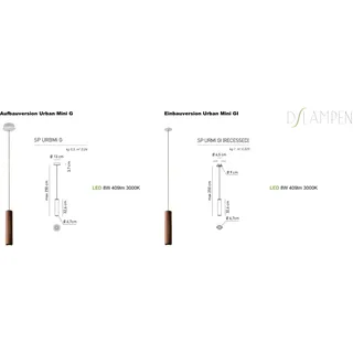 Geometrische LED-Hängeleuchte Urban Mini G Aufbau-oder Einbauversion Axo Light - Nickel Matt, Aufbauleuchten
