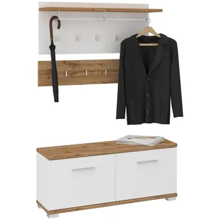 CARO-Möbel Garderobenset Bilbao , Holzwerkstoff , Mode , 90x60x34 cm , Garderobe, Garderobenpaneele, Wandgarderobe