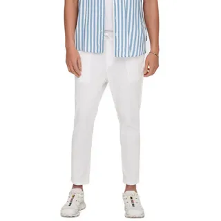 Only & Sons ONSLINUS Crop Tapered Hosen Weiß M