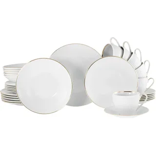 CreaTable Kombiservice 30-tlg. Weiß/Goldfarben