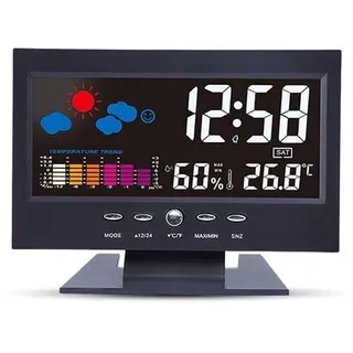 Digitale LED Wanduhr, Multifunktion, Raumklok mit Temperatur und Feuchtigkeitsanzeige