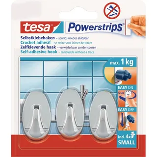 Tesa Garderobenhaken Oval Chrom