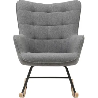 byLIVING Schaukelstuhl Richie Webstoff 72 x 92 x 92 cm Grau gepolstert