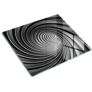 Tulup Glasplatte 60x52 cm Abstrakter Wirbel , Grau , Glas , 60x0.4x52 cm , Küchen, Küchenelektrogeräte, Herde, Herdabdeckplatten